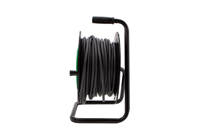 Удлинитель силовой 30 м, 16А, тип УХ10, ПВС, усиленный, на кабельной катушке, 4 розетки без заземления Сибртех