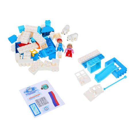 ИГРОЛЕНД Конструктор с большими деталями, пластик, 41-70 дет., 30х20х10см, 8 дизайнов