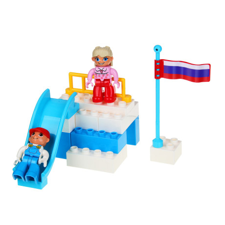 ИГРОЛЕНД Конструктор с большими деталями, пластик, 41-70 дет., 30х20х10см, 8 дизайнов