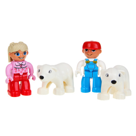 ИГРОЛЕНД Конструктор с большими деталями, пластик, 41-70 дет., 30х20х10см, 8 дизайнов