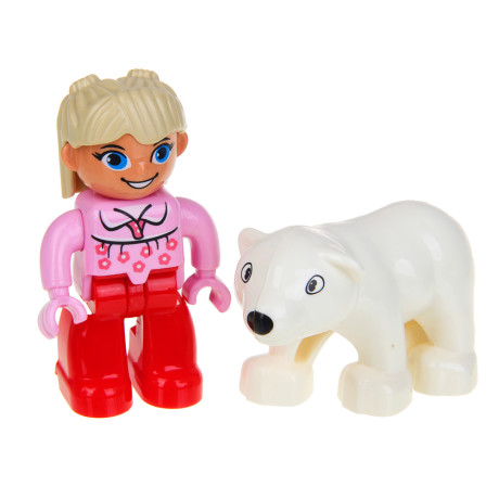 ИГРОЛЕНД Конструктор с большими деталями, пластик, 41-70 дет., 30х20х10см, 8 дизайнов