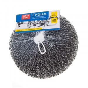 Губка для посуды большая, металл, сетчатая, 11*5см (60г) 265288 OfficeClean