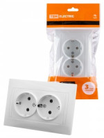 TDM Лама роз. СУ 2 мест. (земля) 16А белая SQ1815-0025