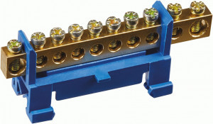 Navigator шина нул. на DIN-изолят. стойка 6х9мм 10 отв. NBB-M69-10P/B (уп.10шт, цена 1шт) 71182