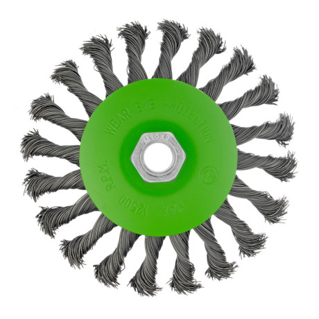Щетка для УШМ, 125 мм, М14, "тарелка", крученая металлическая проволока Сибртех