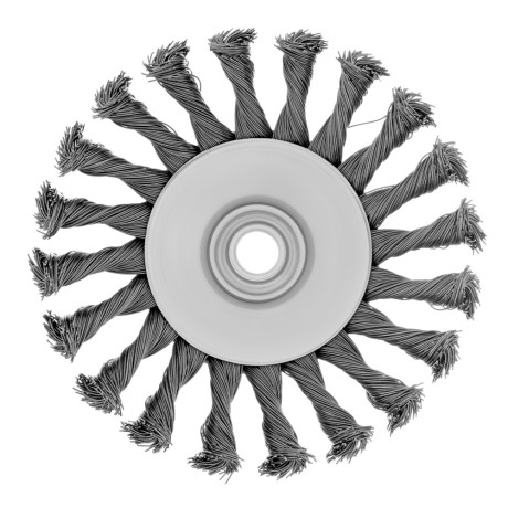 Щетка для УШМ, 125 мм, М14, "тарелка", крученая металлическая проволока Сибртех