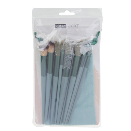 Кисти для визажа 13 шт в чехле ЮНИLOOK , пластик, металл, иск.ворс, полиэстер, 14,5-17,5 см, 3 цвета