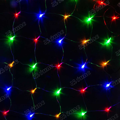 Гирлянда сетка LED LW/2-6 168 лампочек, прозрачный провод 2*2 м цветной