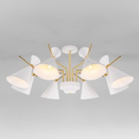 EUROSVET Люстра 8x60W 900х350 металл золото/белый Apart 70114/8