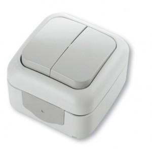 VIKO by Panasonic PALMIYE  выкл. 2 кл. ОУ серый 10А IP54 90555502