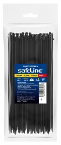 Safeline хомут (стяжка) нейлон 2,5х200 ЧЕРНЫЙ (уп.100шт, цена за уп.) PRO 24846