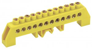 IEK шина PE "земля" в комб DIN-изол"Стойка" ШНИ-8х12-12-КС-Ж