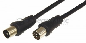 Кабель антенный удлинитель 1.5М черный (шт.TV гн.TV) CCS REXANT цена за шт (10!), 17-5002