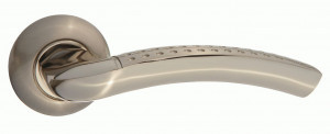 Ручка дверная компл.круг.основ. PUERTO Джелато никель мат/никель блест. INAL 510-08 SN/NP
