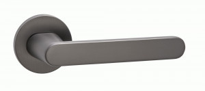 Ручка дверная компл.круг.основ. PUERTO Фрапе SLIM матовый черный никель INAL 545-06 slim MBN