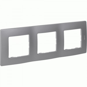 IEK ETIKA рамка СУ 3 мест. алюминий 672553