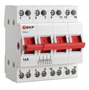 EKF PROxima переключатель трехпозиционный (рубильник) 4P 16А AC TPS416