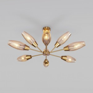 Eurosvet люстра E14 9x60W 850х0х550 металл янтарный/золотой/тонир Thalia 60140/9 a055495