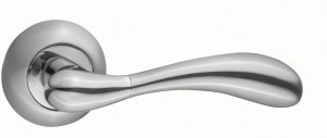 Ручка дверная компл.круг.основ. РЕНЦ Розаро никель матовый/никель блестящий INDH 89-08 SN/NP