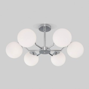 Eurosvet св-к потолоч. Е27 6x60 Вт 720х720х314 металл белый/хром Frost 70154/6 a057069