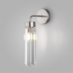 EUROSVET Бра 1x60W E14 170x100x315 никель/хрусталь прозр. 60163/1 Умный дом Gilian a065759