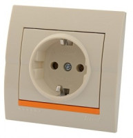 Lezard DERIY роз. СУ 1 мест. 16А (земля) крем. (керамика) 702-0303-122