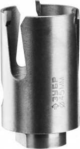 Коронка ЗУБР "ПРОФИ" "ПРОУНИВЕРСАЛ",твердоспл.резцы,бетон,керам,цв.мет,гипсокарт,пласт,дерево,d45мм