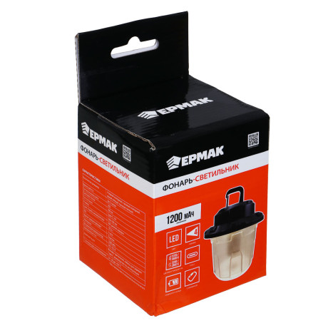Фонарь-светильник тм ЕРМАК, 1200 мАч, 4 режима, LED, 130х100 мм, Type-C, пластик