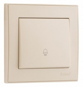 Lezard RAIN Кнопка звонка СУ 1 кл. крем (корпус PC) 703-0303-103