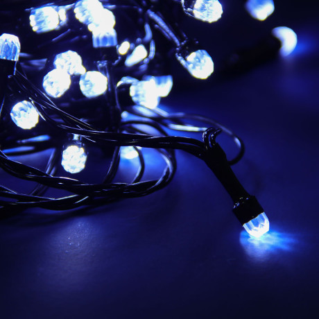 СНОУ БУМ Гирлянда эл. вьюн 20м, 200LED, "Алмазная" насадка, белый, 8 режимов, ПВХ черный, 220В