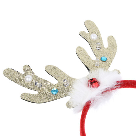 СНОУ БУМ Ободок светящийся с рожками, LED, диаметр 11см, пластик, полиэстер, батарейки, 1реж., 2диз.