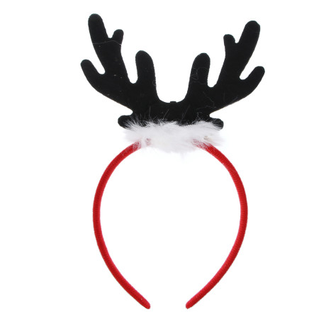 СНОУ БУМ Ободок светящийся с рожками, LED, диаметр 11см, пластик, полиэстер, батарейки, 1реж., 2диз.