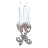 СНОУ БУМ Декоративная подвеска &quot;Подсвечник&quot; 14,5 см, пластик, глиттер