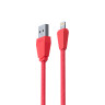 FORZA Кабель для зарядки Комфорт iP, 1м, 1А, PVC, прорезиненный, 5 цветов, пакет