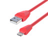 FORZA Кабель для зарядки Комфорт iP, 1м, 1А, PVC, прорезиненный, 5 цветов, пакет