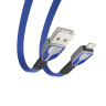 BY Кабель для зарядки Графика iP, 2.4А, 1м, Быстрая зарядка, штекер металл, синий