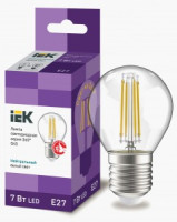 IEK шар G45 E27 7W(840lm) 4000К 4K прозр 78х45 филамент(нитевидная) 360° LLF-G45-7-230-40-E27-CL