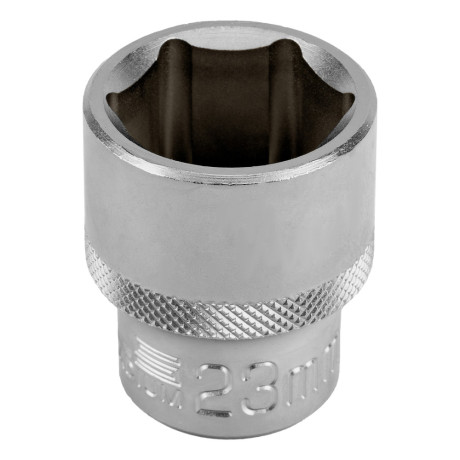 Головка торцевая, 23 мм, шестигранная, CrV, под квадрат 1/2 Stels