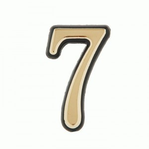 Цифра дверная АЛЛЮР Большая пластик "7" золото (1000,50)