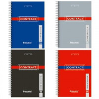 Тетрадь 96л. BRAUBERG офсет, кл., евроспираль, обл. картон+лак &quot;CONTRACT&quot; (4 вида), 400527