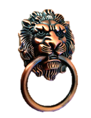 Ручка мебельная металл Лев 3 бронза 110мм