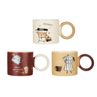 MILLIMI Кофе хаус Кружка 340мл, фарфор, 3 дизайна