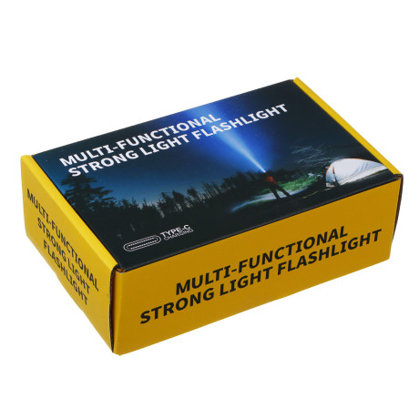 Фонарь ручной, LED, 5 реж, 55х157мм, алюм, съем аккум. 1х38650, фокус, 5 линз, дальн 800 м, 1380 лм