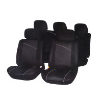 Авточехлы, 9 пр., полиэстер, Бета, 3 молн. в спинке, 1 молн. в сиденье, черный/серый