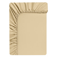 BY COLLECTION Простыня на резинке 200х200х25см, 100% хлопок, песочный