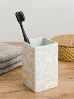 Стакан д/зубных щеток ВаннДерЛиф, керамика, цвет белый с бежевым рисунком 60710 Master House