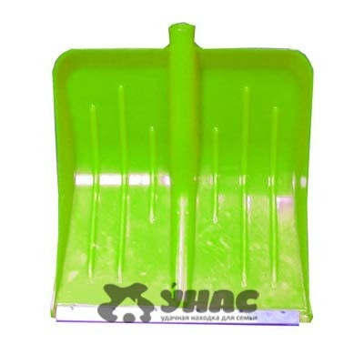 Лопата снеговая пласт с планк 430х490 МЕТЕЛИЦА ЛЮКС d32 ЗЕЛЕНАЯ (10)