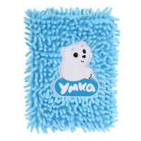 Умка Записная книжка А5, 21х14,8см, 80 листов, п/э под мех с длин.ворсом, нашивка &quot;медвежонок&quot;