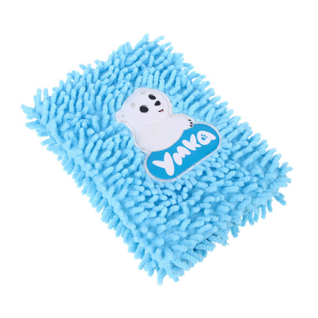 Умка Записная книжка А5, 21х14,8см, 80 листов, п/э под мех с длин.ворсом, нашивка "медвежонок"