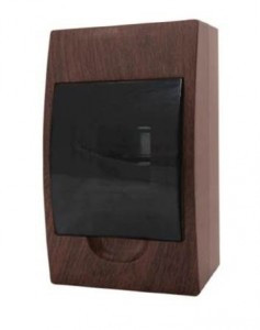 EKF PROxima бокс (корпус) пластик ЩРН-П- 4 модулей навесной ДУБ (темное дерево) IP41